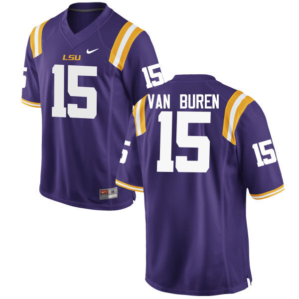 Men LSU Tigers #15 Steve Van Buren College Football Jerseys Game-Purple